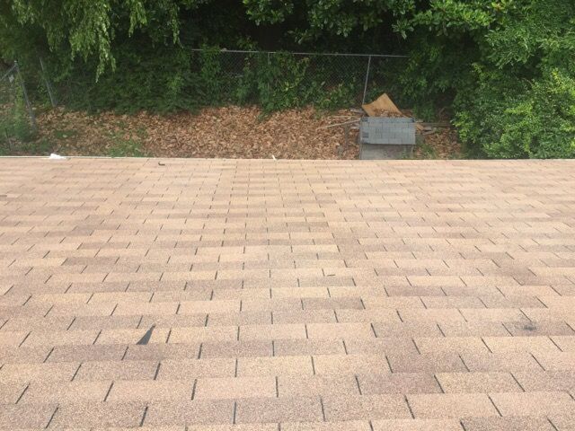 Cleared yard after debris removal